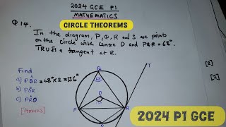 2024 GCE Mathematics Paper 1  Circle Theorems Q14 [upl. by Erleena485]