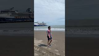 Walkin beach 🏖️ puntaarenas travel cruisevacation shortsbeach ytshortmodelcruiseindia [upl. by Aiciram]