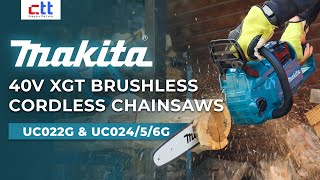 Makita Releases 40VMax Chainsaws UC022G  UC024  5  6G [upl. by Myrta461]