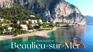 BeaulieusurMer Walk on Best beach of French Riviera Plage Petite Afrique Top beach around Nice [upl. by Brana331]