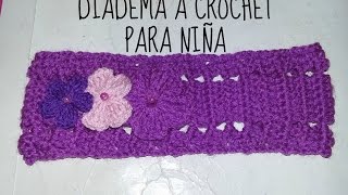 DIADEMA A CROCHET PARA NIÑA  paso a paso  tutorial fácil y rápido [upl. by Nekal]