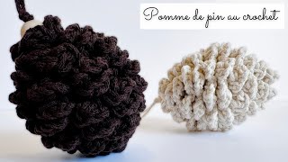 Pomme de pin au crochet  Tuto crochet débutant 🧶 Déco de Noël au crochet facile [upl. by Draned]