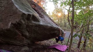 Salt Fork Bouldering Ohio Grit V4 First Ascent [upl. by Pascha]