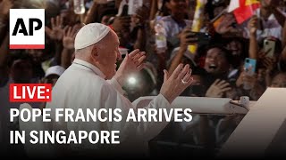 LIVE Pope Francis arrives in Singapore [upl. by Dahle460]