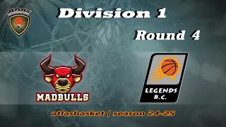 Atlasbasket  Div 1Round 4  MAD BULLS vs LEGENDS [upl. by Dunton]