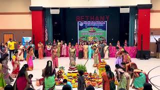 Kolatam and Dance 💃 performance on Bathukamma event 2024 [upl. by Elyc]