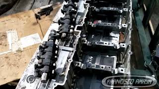 Freightliner Cascadia DD15 engine camshaft housing rocker arm shaft broken malfunction [upl. by Anelrahs]