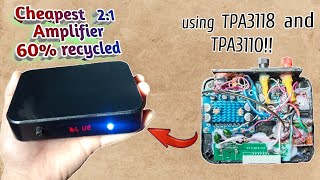 Cheapest DIY 21 Amplifier with TPA3118 and TPA3110 diy electronics tpa3116 classd [upl. by Einnalem]