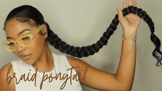 How To Braided Ponytail VPart Style tutorial [upl. by Myrlene]