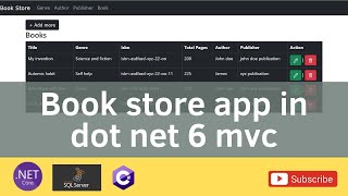 Book store app in dot net core and entity framework core  dot net 6 project for beginners [upl. by Roane]