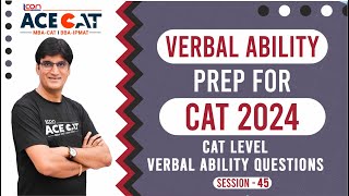 MASTER CAT Verbal Ability with These ESSENTIAL Questions by Anil Sir [upl. by Kohsa837]