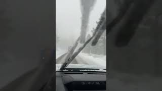 Winter snowstorm creates snowy roads in Lake Tahoe Nevada [upl. by Soloma]