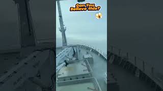 Tidal wave with ship 😱 real footages scaryocean tidalwave waves [upl. by Zohar]