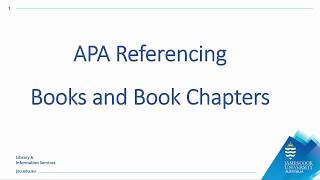 APA  Books and Book Chapters [upl. by Nivloc135]