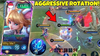 HOW TO PLAY ANNOYING AGGRESSIVE JOY  BEST ROTATION AND BUILD JOY  MLBB [upl. by Nerrag]