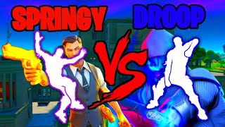 FORTNITE SPRINGY VS DROOP EMOTE [upl. by Htieh]