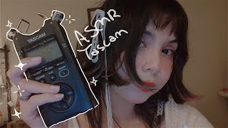 ASMR  Teste de sons relaxantes no TASCAM tapping sons de boca algodão etc [upl. by Lirrad876]