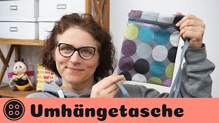 einfache Umhängetasche nähen  easy peasy Crossbodybag  kostenloses Schnittmuster [upl. by Younglove]