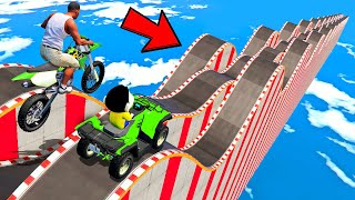 SHINCHAN AND FRANKLIN TRIED THE IMPOSSIBLE WEIRD HILL ROADS MEGA RAMP JUMP PARKOUR CHALLENGE GTA 5 [upl. by Maddis]