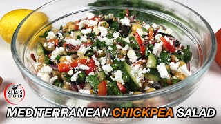 MEDITERRANEAN CHICKPEA SALAD With FETA  Easy Vegetarian Salad  Healthy Salad [upl. by Airakaz515]