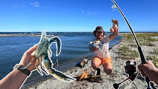 PÊCHER et MANGER les CRABES BLEUS sur cette PLAGE [upl. by Treat310]