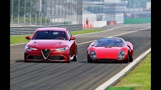 Alfa Romeo Giulia Quadrifoglio vs Alfa Romeo 33 Stradale [upl. by Raskind721]