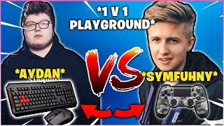 AYDAN amp SYMFUHNY Switches Platform amp 1v1 Each Other In Playground PC Vs CONSOLE [upl. by Ednalrym]