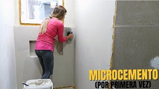 Aplicando MICROCEMENTO SIN SER PROFESIONAL 💪por primera vez PASO A PASO Antes y después❤️ [upl. by Amis]