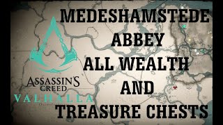 Assassins Creed Valhalla  MEDESHAMSTEDE ABBEY ALL WEALTH AND TREASURE CHESTS [upl. by Elleved]