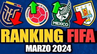 NUEVO RANKING FIFA Colombia la GRAN GANADORA Ecuador DECEPCIONA Y México SUPERA a URUGUAY [upl. by Pantheas]