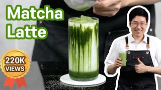 The best Iced Matcha Latte recipe  Green Tea latte  Better than Starbucks [upl. by Ingraham]