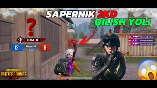 SAPERNIK 2KD QILISH😱 TDMDA DUSHMONNI KATTA SHOTGA YUTISH‼️ PUBGMOBILE [upl. by Gamin]