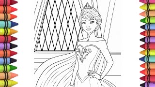 How to draw Elsa from Frozen Disney princess drawing Elsa Elsa from Frozen movie frozen [upl. by Aisatsan583]