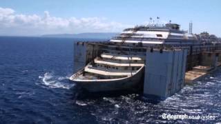 Timelapse of Costa Concordia towed to Genoa for scrapping [upl. by Westley854]