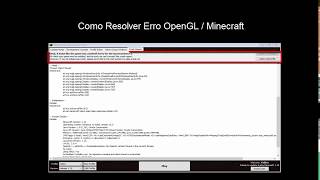 Como resolver Erro Minecraft não abre  Erro OpenGL GAME OUPTUPCRASH REPORT [upl. by Kriss687]