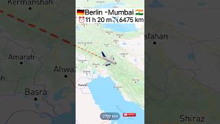 Berlin To Mumbai Flight Route Air India aviation flight travel berlin shorts [upl. by Falkner]