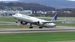 United Airlines Boeing 767400ER takeoff at Zurich Airport [upl. by Sunil]