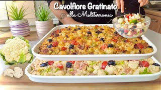 CAVOLFIORE GRATINATO ALLA MEDITERRANEA ricetta sana facile e veloce 🫒🌶🍅 [upl. by Maisey871]