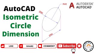 AutoCAD Isometric Circle Dimension  Supereme Cad [upl. by Otrebliw]