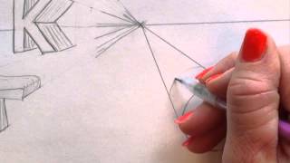 How to draw Letters in 1 point perspective [upl. by Llebiram]