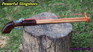 How To Make Unique design Powerful Slingshot from wood DIY [upl. by Cannon14]