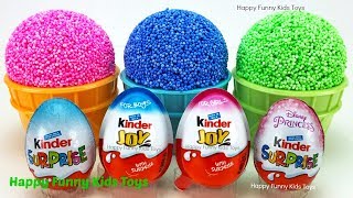 Play Foam Ice Cream Cups and Kinder Surprise Eggs Fun for Kids [upl. by Anatnom]