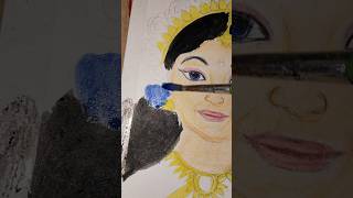 Shreeji drawing Radha Rani drawing Shri Radhika Rani drawingart shortvideo hindugod drawing [upl. by Ahsikram]