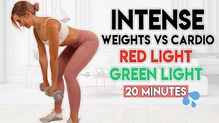 INTENSE WEIGHTS vs CARDIO Red Light Green Light  20 minute Workout [upl. by Stevenson]