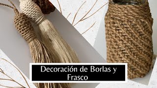 BORLAS Y FRASCO RECICLADO DECORADOS CON YUTE [upl. by Mcdougall]