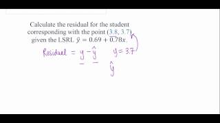 Calculating a residual [upl. by Aicemak]