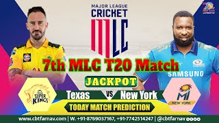 TSK vs MINY MLC T20 7th Match Prediction Today  Major League Cricket 2023 Texas vs New York Toss [upl. by Tyoh360]