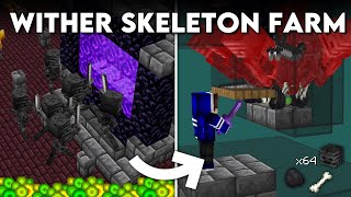 Minecraft Easiest and Simple Wither Skeleton Farm Tutorial 120 wo Spawnproofing  130 Skulls hr [upl. by Galang]