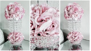 DIY  DOLLAR TREE GLAM CHANDELIER CENTERPIECE  QUICK AND EASY DIY  INEXPENSIVE DECOR 2019 [upl. by Puna565]