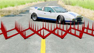 Mobil vs Spikes 9  BeamNG Drive [upl. by Doowron903]